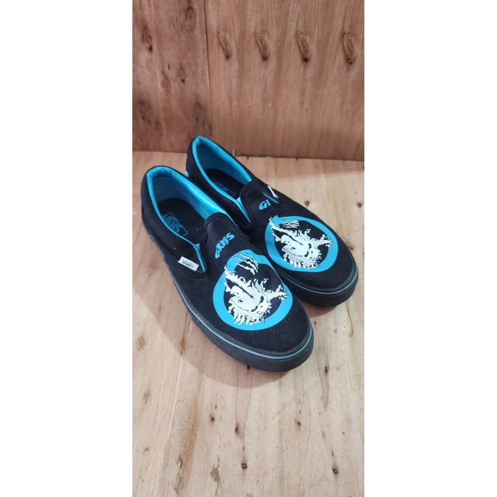 Vans Germs Slip-On Shoes Mens Size 10 Blue Skull Limited Edition collab